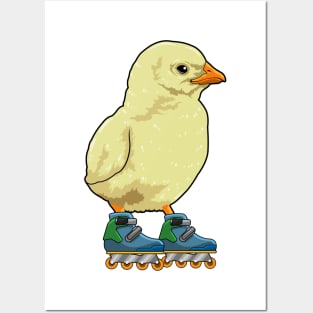 Chick as Inline skater with Inline skates Posters and Art